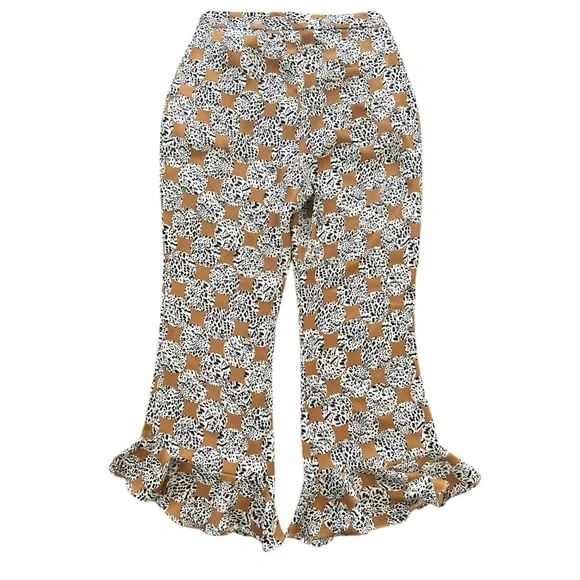 NEW TopShop Animal Print Leopard Trouser Pants Ankle Ruffle Frill Hem Size US 6‎ - Picture 6 of 6